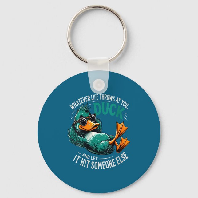 Womens Funny Duck Graphic Tees Men Women Teens Fun Key Ring (Front)