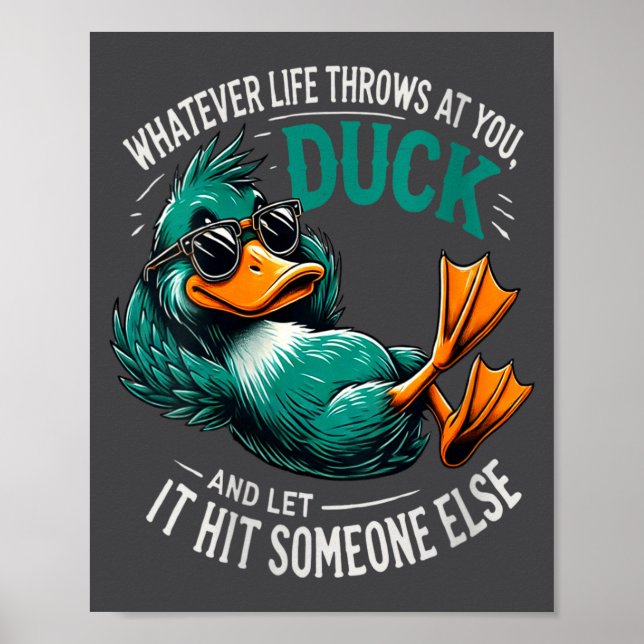 Womens Funny Duck Graphic Tees Men Women Teens Fun Poster (Front)