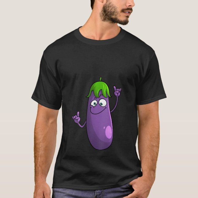 Womens Funny Eggplant S For Men Women Fruit Vegeta T-Shirt (Front)