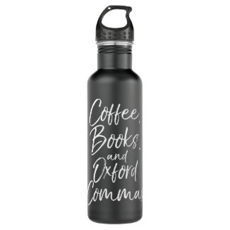 Womens Funny English Teacher Gift Coffee, Books, a 710 Ml Water Bottle