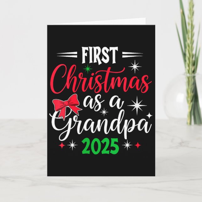 Womens Funny First Christmas As Grandpa 2025 Match Card (Front)