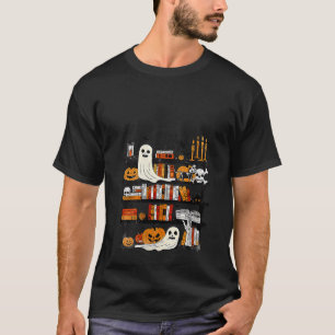 Womens Funny Ghost Book Lovers Halloween Library S T-Shirt