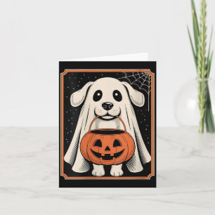 Womens Funny Ghost Dog Halloween Shirt Halloween Card