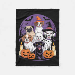 Womens Funny Ghost Dog Halloween Shirt Halloween Fleece Blanket