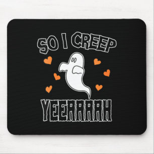 Women's funny ghost halloween sarcastic spooky art mouse pad