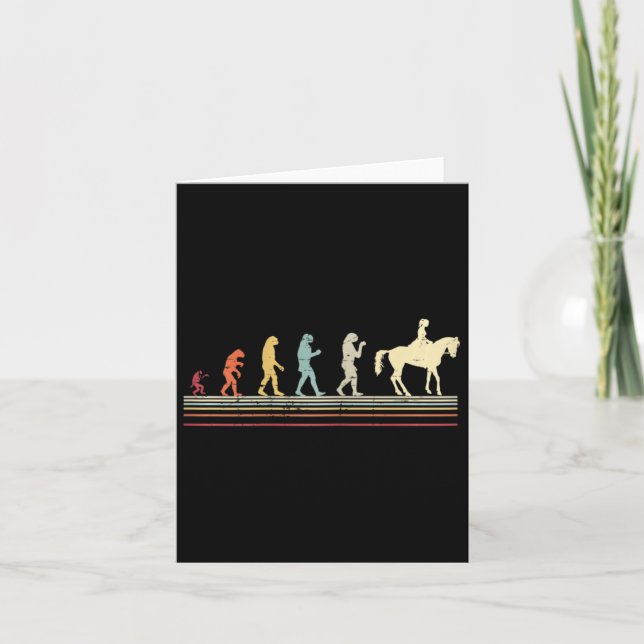 Womens Funny Gift Evolution Horse Riding 1  Card (Front)