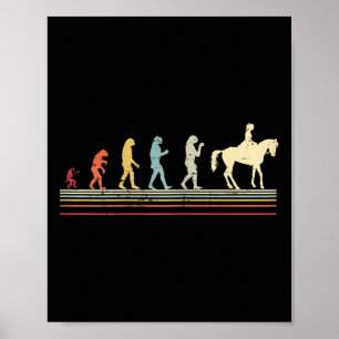 Womens Funny Gift Evolution Horse Riding 1 Poster
