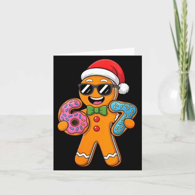 Womens Funny Gingerbread Six Seven 67 Ice Cream Ch Card (Front)