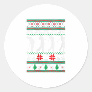 Womens Funny Golf Gifts Ugly Christmas Classic Round Sticker