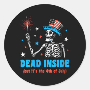 Womens Funny Government Agencyd Inside But The 4th Classic Round Sticker