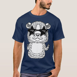 Womens Funny Guinea Pig With Sunnlgasses  T-Shirt