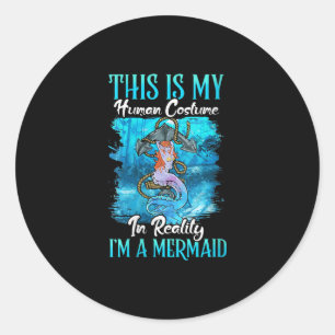 Womens Funny Halloween Costume - Human Gift Classic Round Sticker