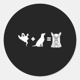 Womens Funny Halloween Dog Ghost - Funny Halloween Classic Round Sticker