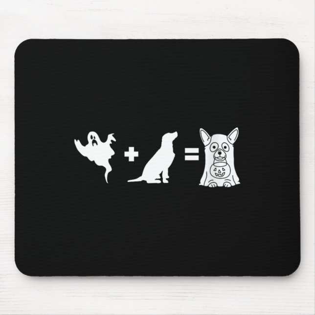 Womens Funny Halloween Dog Ghost - Funny Halloween Mouse Pad (Front)