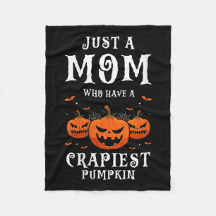 Womens Funny Halloween Mom With The Silliest Pumpk Fleece Blanket