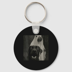 Womens Funny Halloween Selfie Black Lab With Key Ring