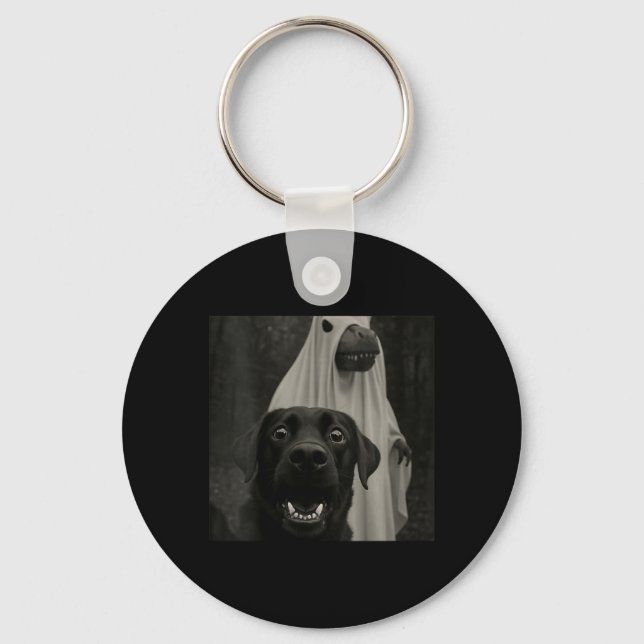 Womens Funny Halloween Selfie Black Lab With Key Ring (Front)