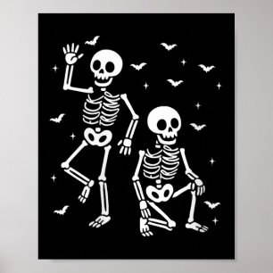 Womens Funny Halloween Trump Skeleton Trump V-neck Poster