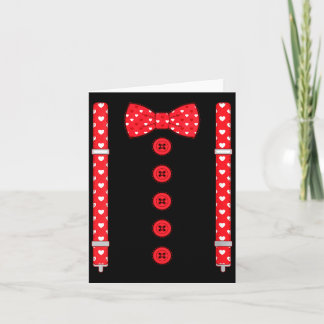 Women's Funny Hearts Bow Tie Suspenders Valentine' Card