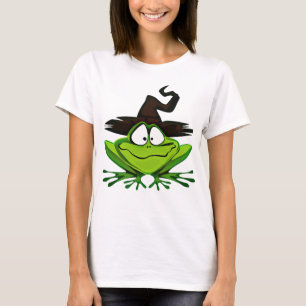 Women's Funny Holiday Novelty FROG WITCH T-Shirt