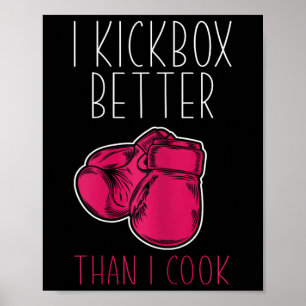 Womens Funny Kickboxer - I Love Kickboxing Poster