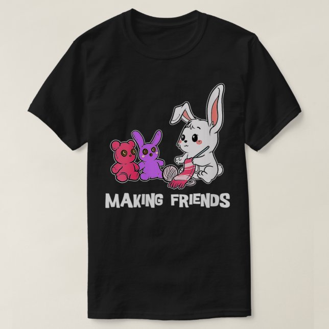 Womens Funny Knitting Bunny Knit Stitch Rabbit Han T-Shirt (Design Front)