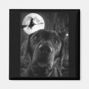 Womens Funny Labrador Selfie Full Moon Flying Magnet