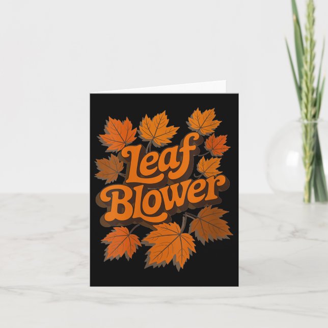 Womens Funny Leaf Blower Fall Autumn Costume Match Card (Front)