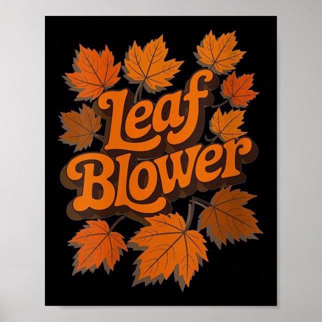 Womens Funny Leaf Blower Fall Autumn Costume Match Poster (Front)