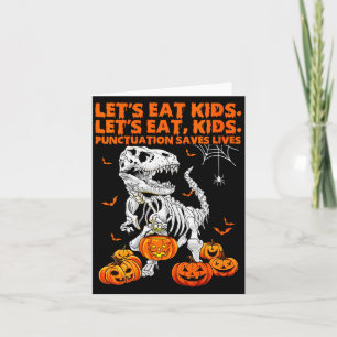 Womens Funny Let's Eat Kids Punctuation Saves Gram Card