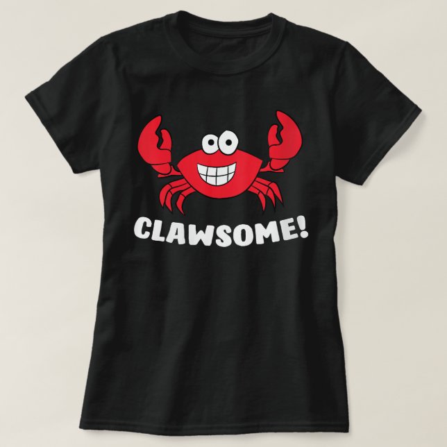 Womens Funny Lobster Clawsome Sea Crab Cartoon Lob T-Shirt (Design Front)