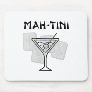 Womens Funny Mahjong Martini Tail Mah Jongg V-neck Mouse Pad
