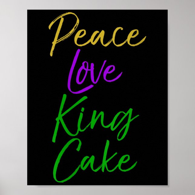 Womens Funny Mardi Gras Gift Party Quote Cute Peac Poster (Front)