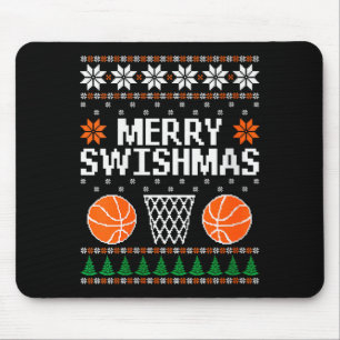 Womens Funny Merry Swishmas Xmas Basketball Ugly C Mouse Pad