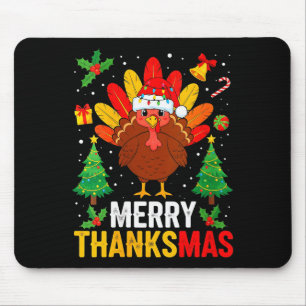 Womens Funny Merry Thanksmas Happy Thanksgiving Sa Mouse Pad