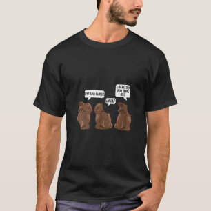Womens Funny My Butt Hurts Bunny Apparel Chocolate T-Shirt