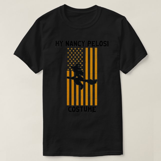 Womens Funny Nancy Pelosi Costume Flying Witch Fla T-Shirt (Design Front)