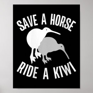 Womens Funny New Zealand Kiwi Meme Quote Save A Ho Poster