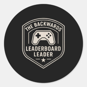 Women's Funny Noob Gamer Joke Badge Leaderboard Sa Classic Round Sticker