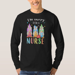 Womens Funny Nurse Gnomes Easter Day Bunny Eggs R T-Shirt