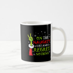 Womens Funny On The List Of Naughty And I Regret N Coffee Mug