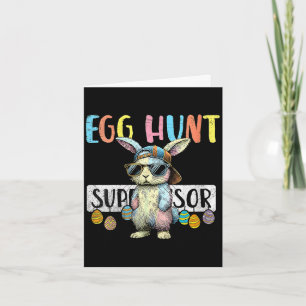 Women's funny pastel colour cool bunny egg hunt card