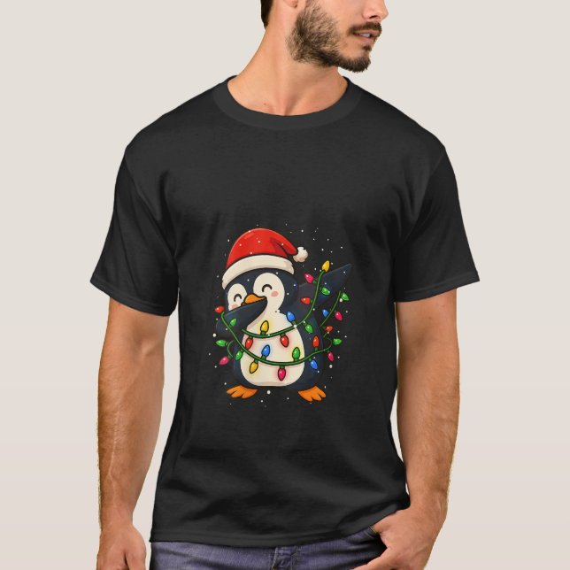Womens Funny Penguin Dabbing Christmas Xmas Holida T-Shirt (Front)