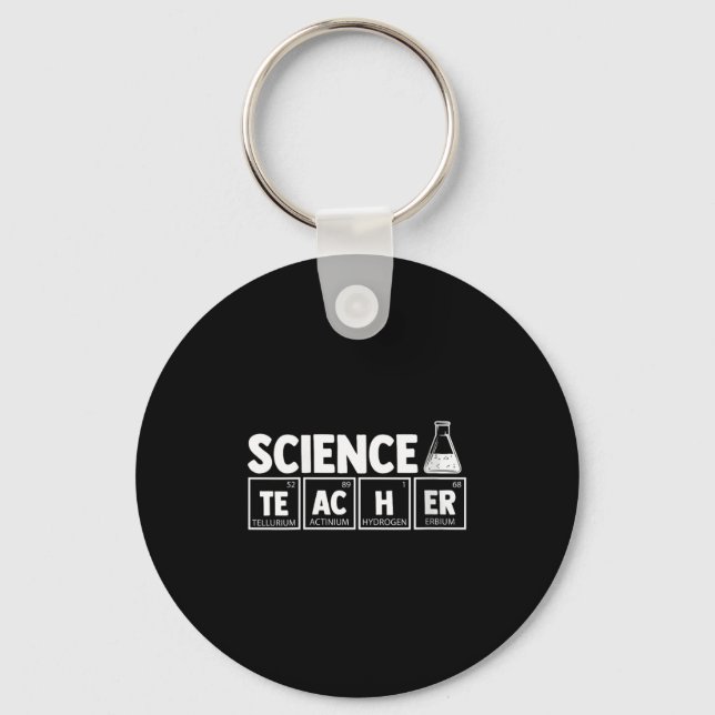 Womens Funny Periodic Table Science Teacher Nerd C Key Ring (Front)