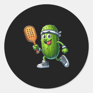 Womens funny pickleball player paddleball pickle classic round sticker