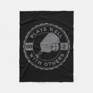 Women's funny pickleball plays with others fleece blanket