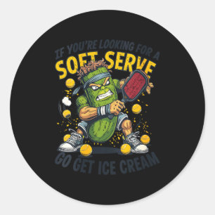 Womens funny pickleball pun lover with a pickle classic round sticker