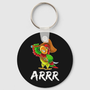 Womens Funny Pirate Parrot With Sabre Halloween Key Ring