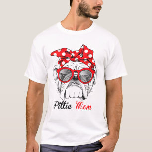 Womens Funny Pittie Mum Pitbull Dog Lovers For Mot T-Shirt