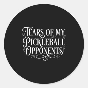 Women's funny player pickle ball tears of classic round sticker
